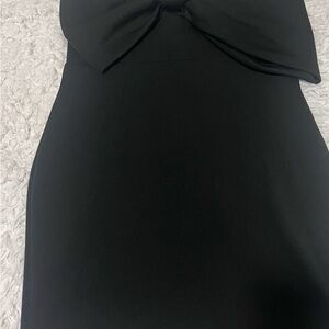 Elegant Black Bow Dress